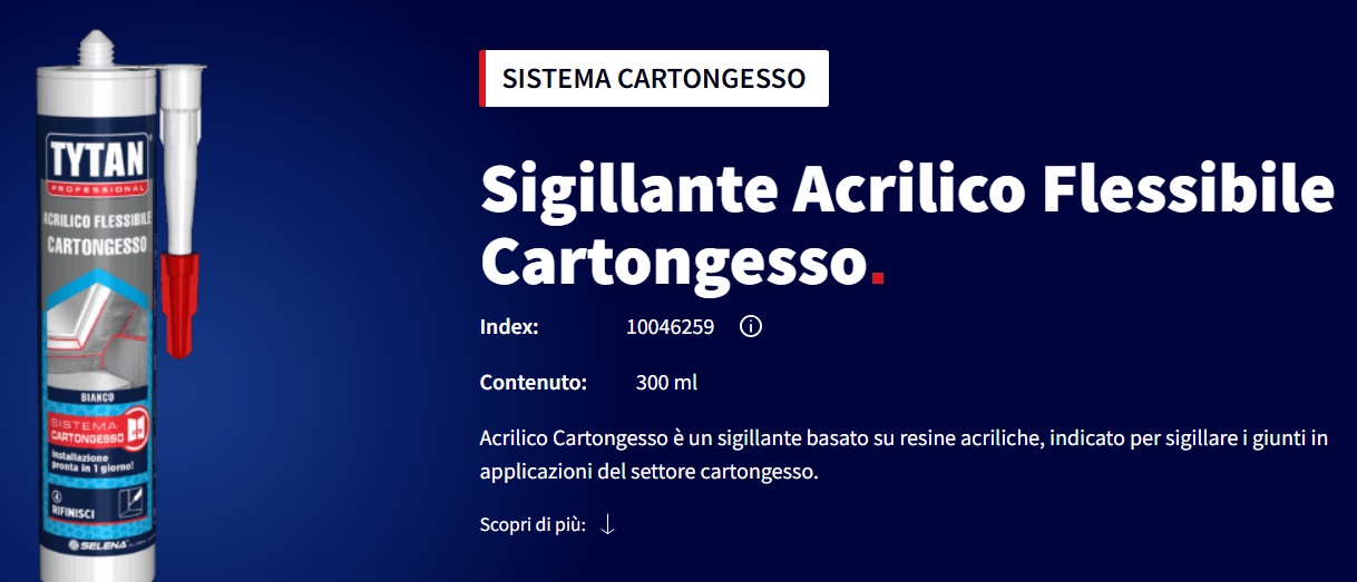 Sigillante Acrilico Flessibile Cartongesso (300 ml) - immagine 2