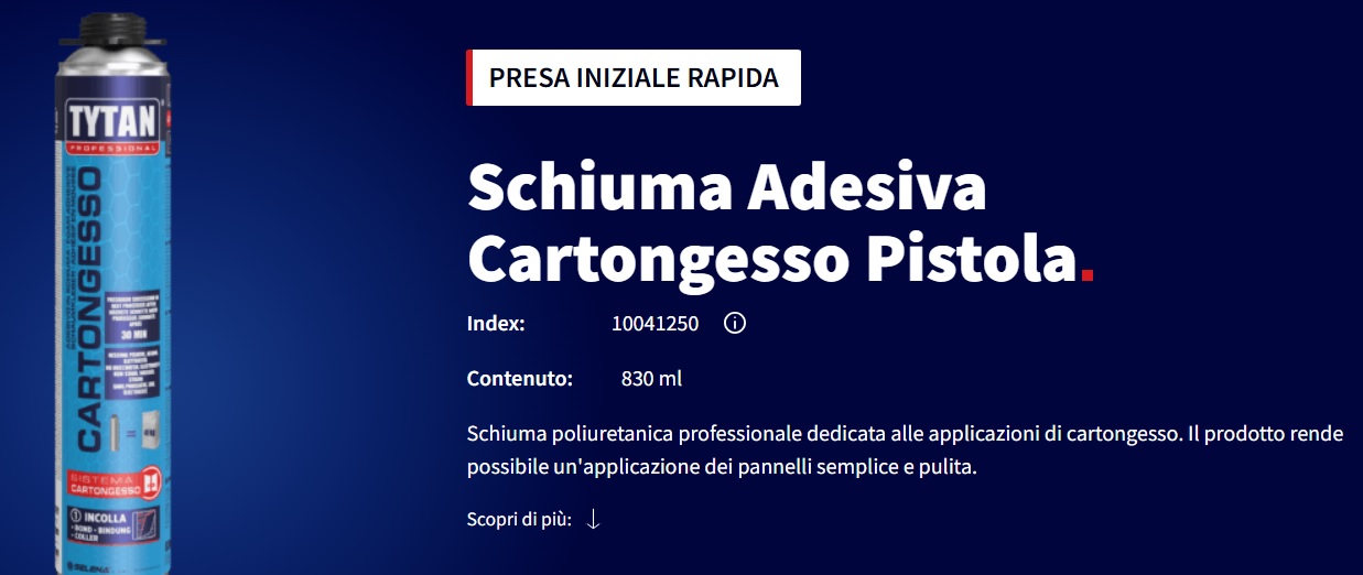 Tytan Schiuma Adesiva per Cartongesso Pistola (830 ml) - immagine 2