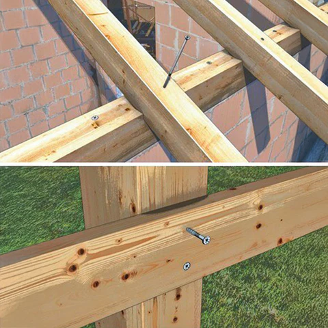 Viti da Costruzione in Legno HOLZ TECHNIC SNK – 100 Pz, Bianche, Testa Svasata, Alta Resistenza (Ø 5 - 6 - 8 mm) – Massima Tenuta, Zero Sforzo - immagine 4