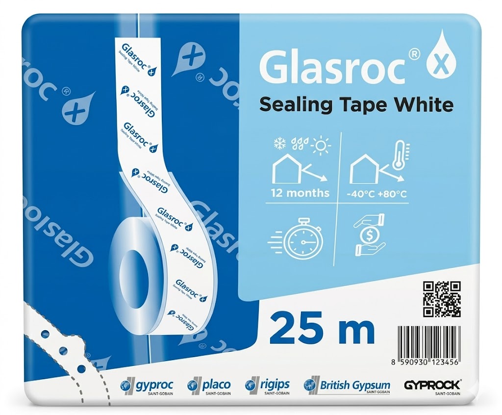 NASTRO GLASROC X SEALING TAPE WHITE - Rotolo h. 60 mm lg. 25 m - immagine 2