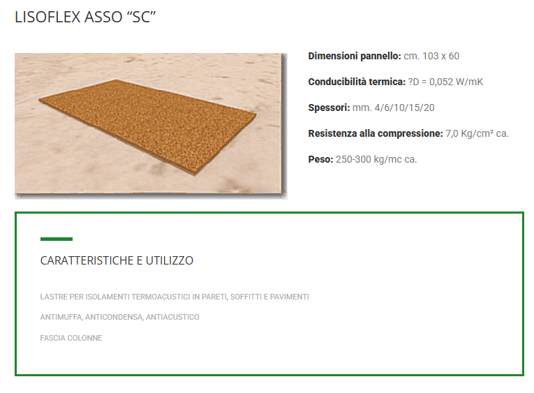 SUGHERO LISOFLEX ASSO "SC" – Pannello in Sughero Naturale ad Alta Densità - Formato 103x60 cm - immagine 2